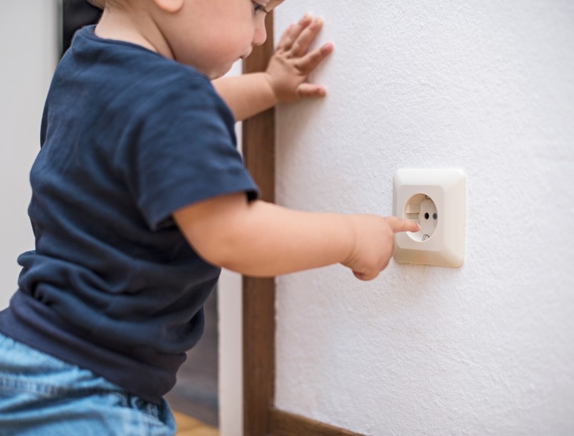 gyerek, áram, hullámcsat, áramütés