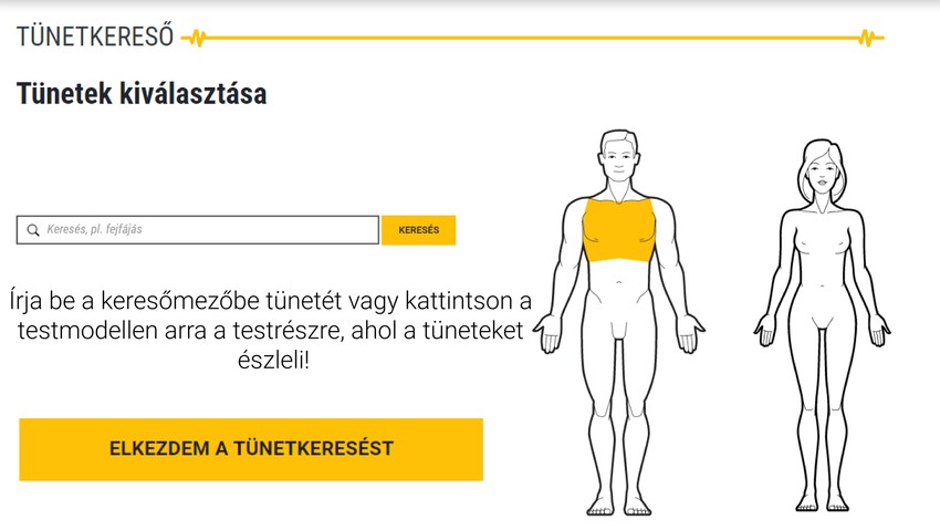 Tünetkereső, tünetellenőrző alkalmazás