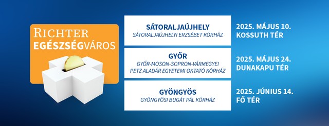 Sátoraljaújhelyre, Győrbe és Gyöngyösre látogat el a Richter Egészségváros