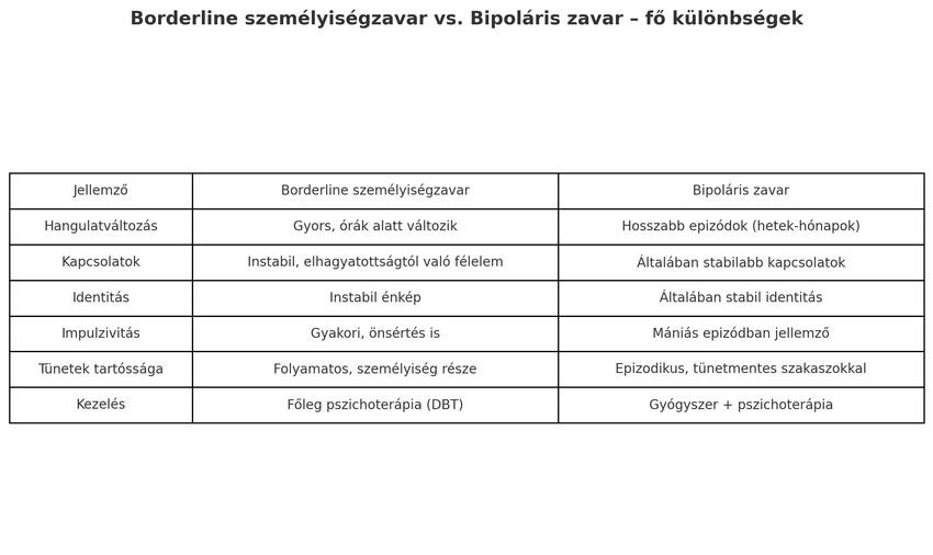 Borderline és bipoláris zavar közti különbségek