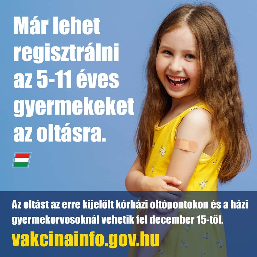 Az első vakcinaszállítmány várhatóan jövő hét elején érkezik meg Magyarországra. A gyermekek oltása a tervek szerint országosan december 15-étől indul. 