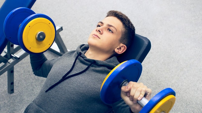 súlyzós edzés, kamas, serdülő, sport
