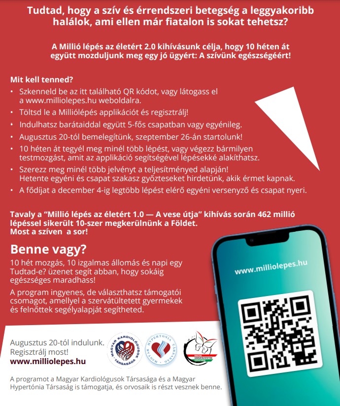 10 hét mozgás, 10 izgalmas állomás és napi egy üzenet segít egészségesen tartani a szívét