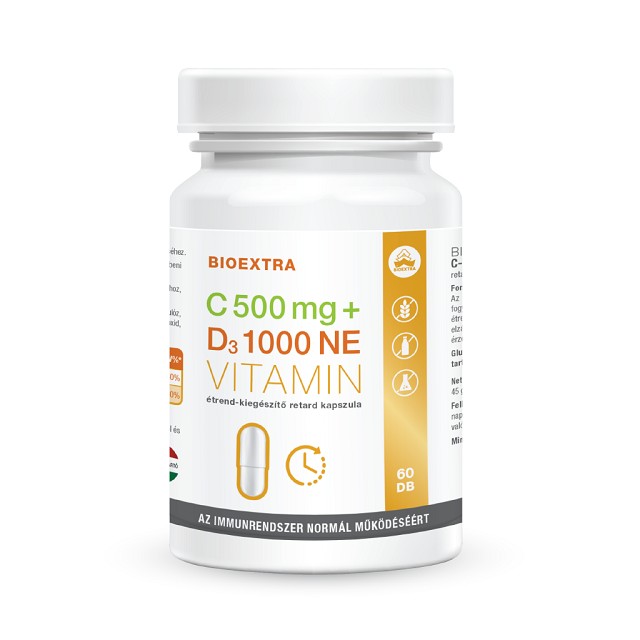 BIOEXTRA C-vitamin 500 mg + D3-vitamin 1000 NE 60x retard étrend-kiegészítő kapszula