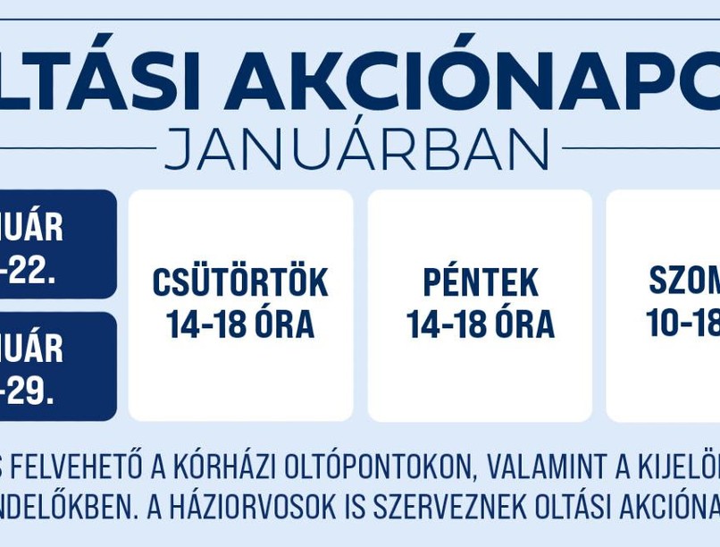 oltási akció, január, vakcina, koronavírus, oltás, időpontfoglalás, regisztráció