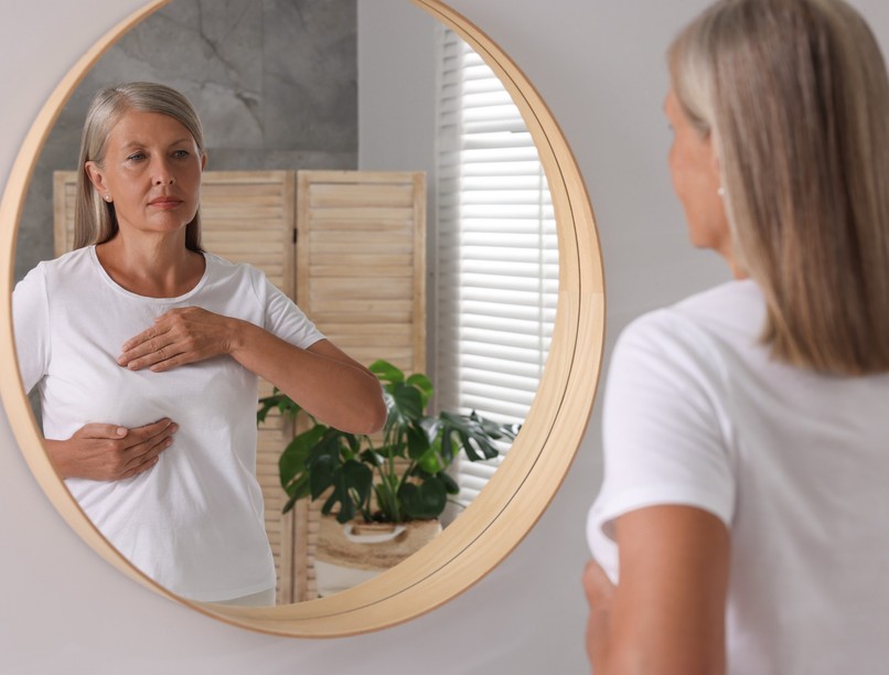 mellrák, emlőrák önvizsgálat, otthon