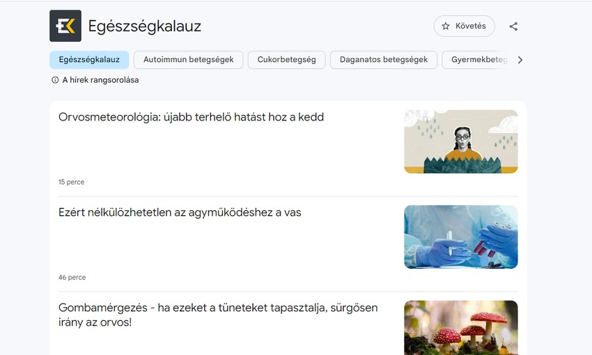 Kövesse be oldalunkat a Google hírfolyamában is!