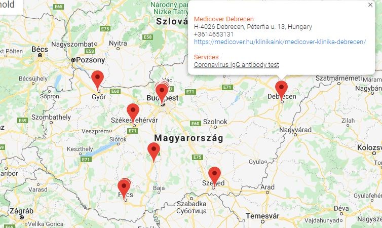 Koronavírus: ezen a térképen könnyen megtalálja a szűrőhelyeket