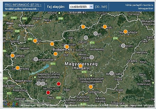 Pollenhelyzet - a héten