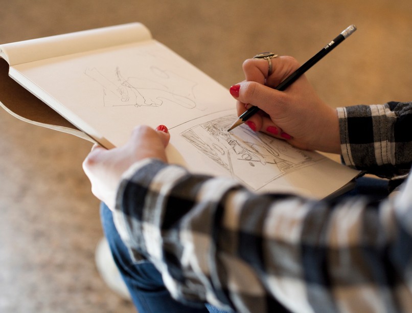 rajz, stressz, telefon, szorongás, kreativitás