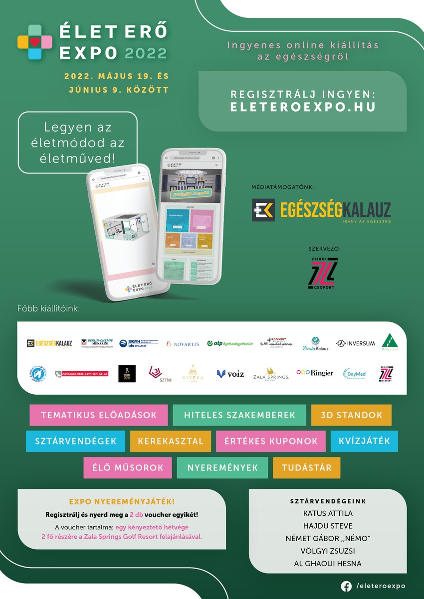 Izgalmas online kiállítás várható májusban: kapjon választ az egészséget érintő kérdéseire az Élet Erő Expo-n!