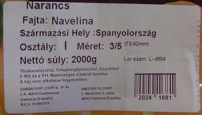 Felületkezelt narancs