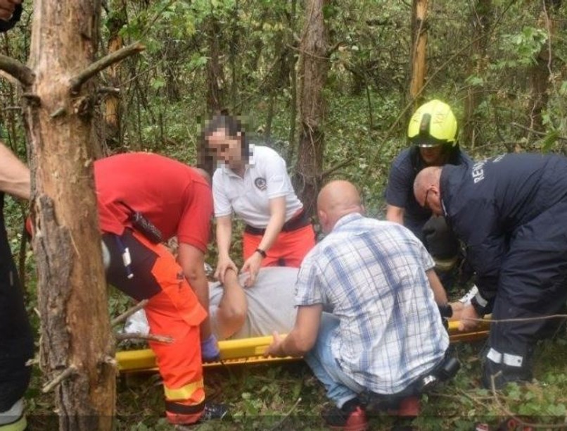 stroke, rendőr, mentő, kutya