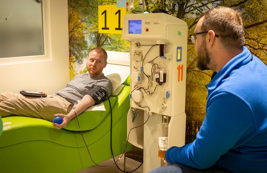 Donáció közben láthatjuk, hogy hol tart éppen a vérplazmagyűjtés 