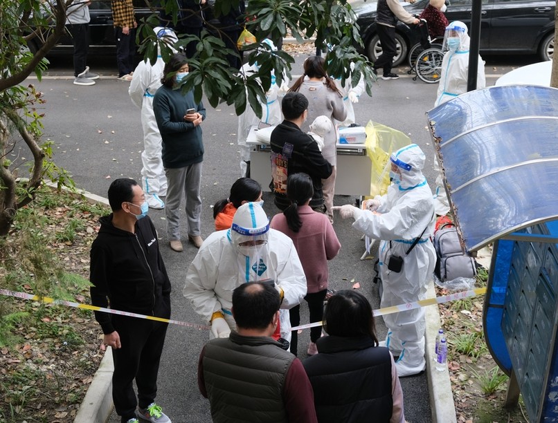 koronavírus, covid, teszt, Kína, Sanghaj