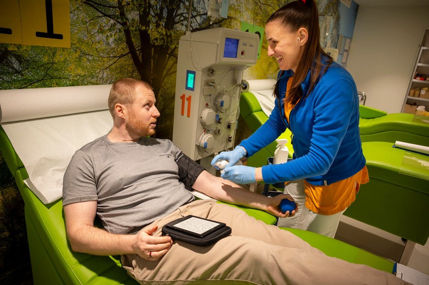 Előkészületek a vérplazmaadás előtt