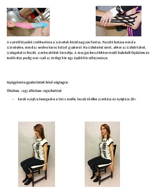 Nyiroködéma gyógytorna gyakorlatai karon, lábon