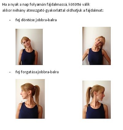 Gyógytornák: nyaki problémák a helytelen testtartás miatt