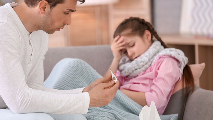 láz, influenza, gyerek, köhögés