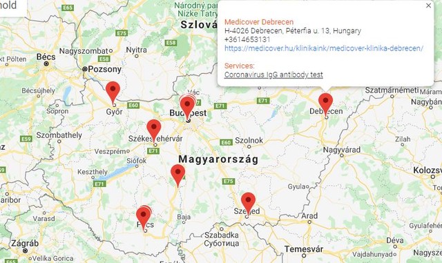 Koronavírus: ezen a térképen könnyen megtalálja a szűrőhelyeket