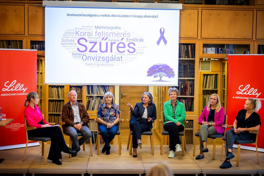 Bombera Krisztina, Dr. Landherr László, Halász Judit, Prof. Dr. Dank Magdolna, Tóth Krisztina (alelnök, Egészség Hídja Összefogás a Mellrák Ellen Egyesület), Nagy-Tóth Ildikó, (elnök, Mályvavirág Alapítvány), Galló Andrea (Fresh Andi)