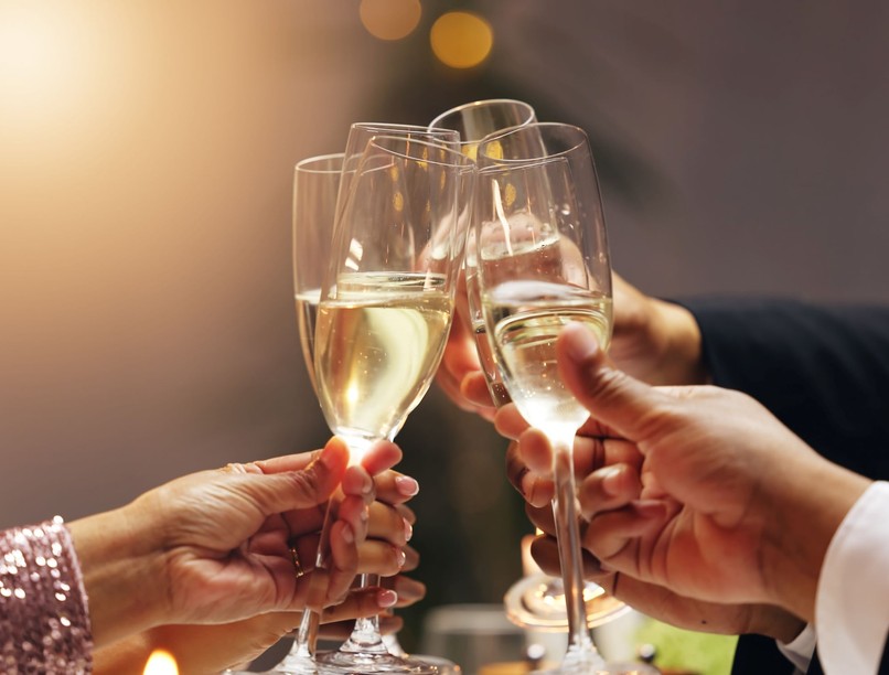 minőségi pezsgő pohár buborék