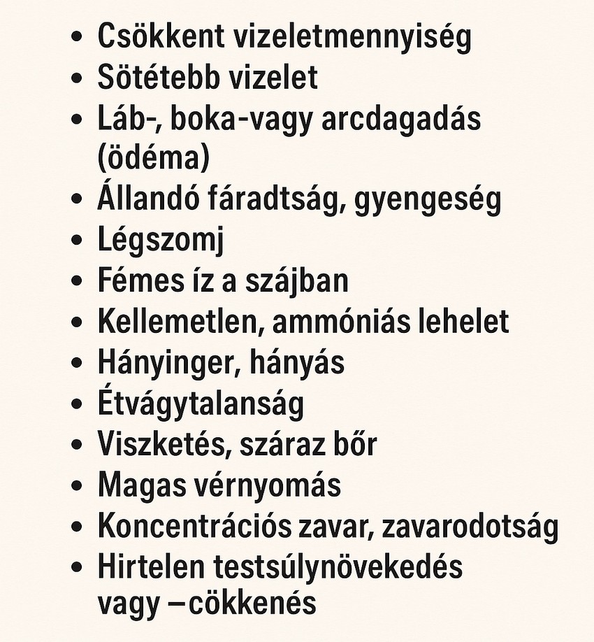 vesekárosodás jelei