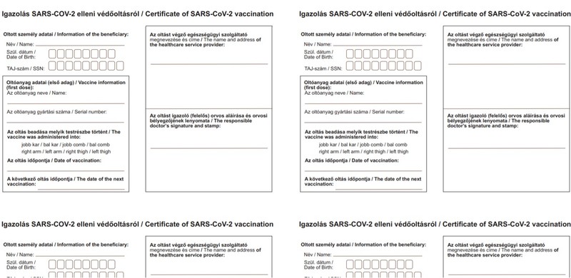 Oltási igazolás angol, magyar letölthető