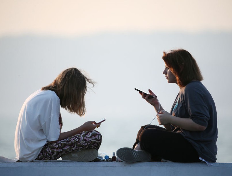 nyak, telefon, fájdalom, gerinc