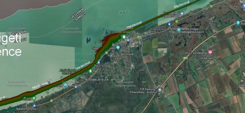 Egyes fürdőhelyeken a marásvonal egész közel esik a parthoz