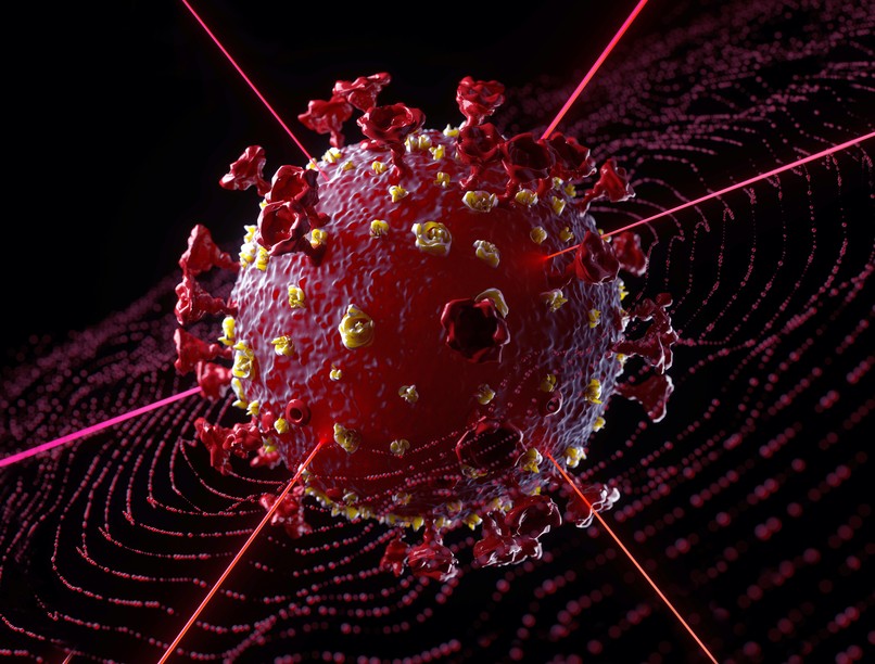 koronavírus, covid, omikron, rajz