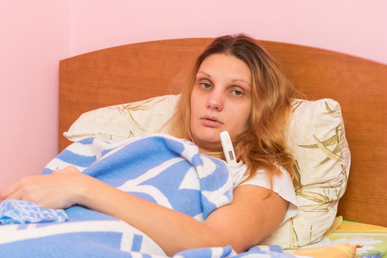 A tüdőgyulladás során a beteg sápadt lesz és gyakori hidegrázások törnek rá.