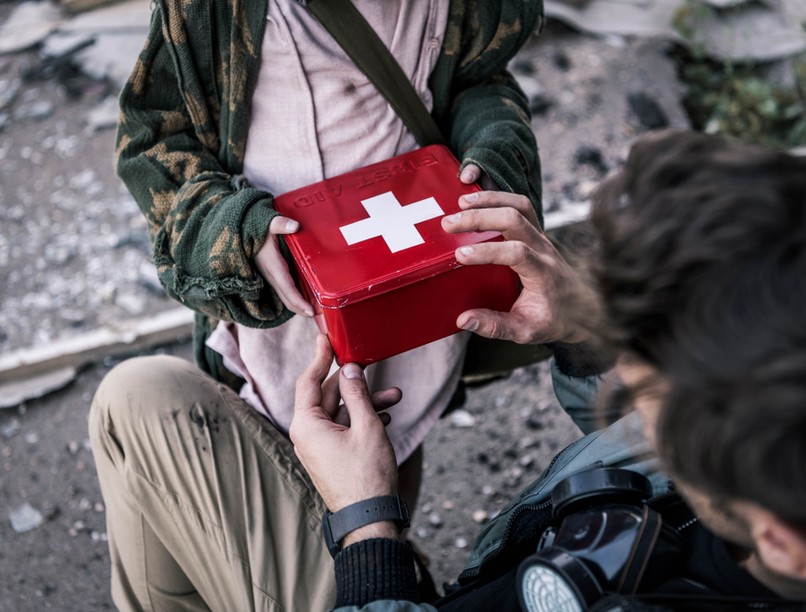 elsősegély, Lviv, Ukrajna, háború