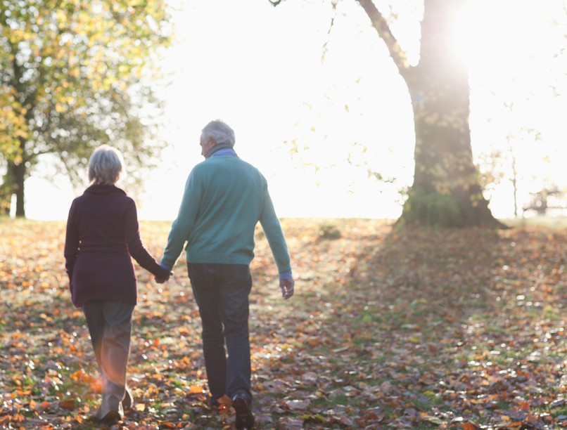 idős, öreg, séta, mozgás