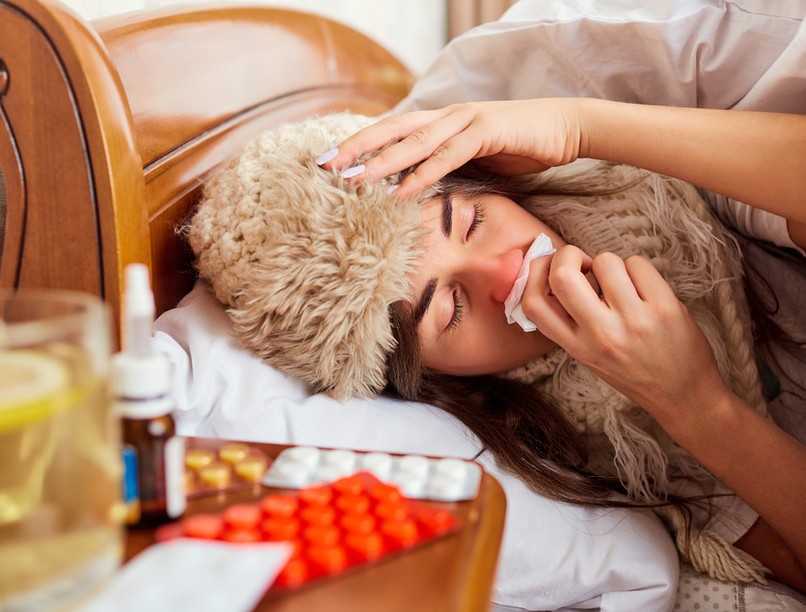 influenza, fejfájás, láz, covid