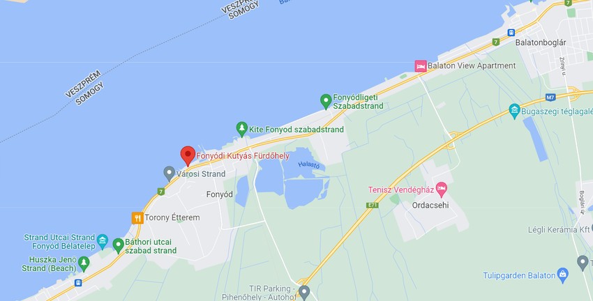 Fonyódi kutyás fürdőhely